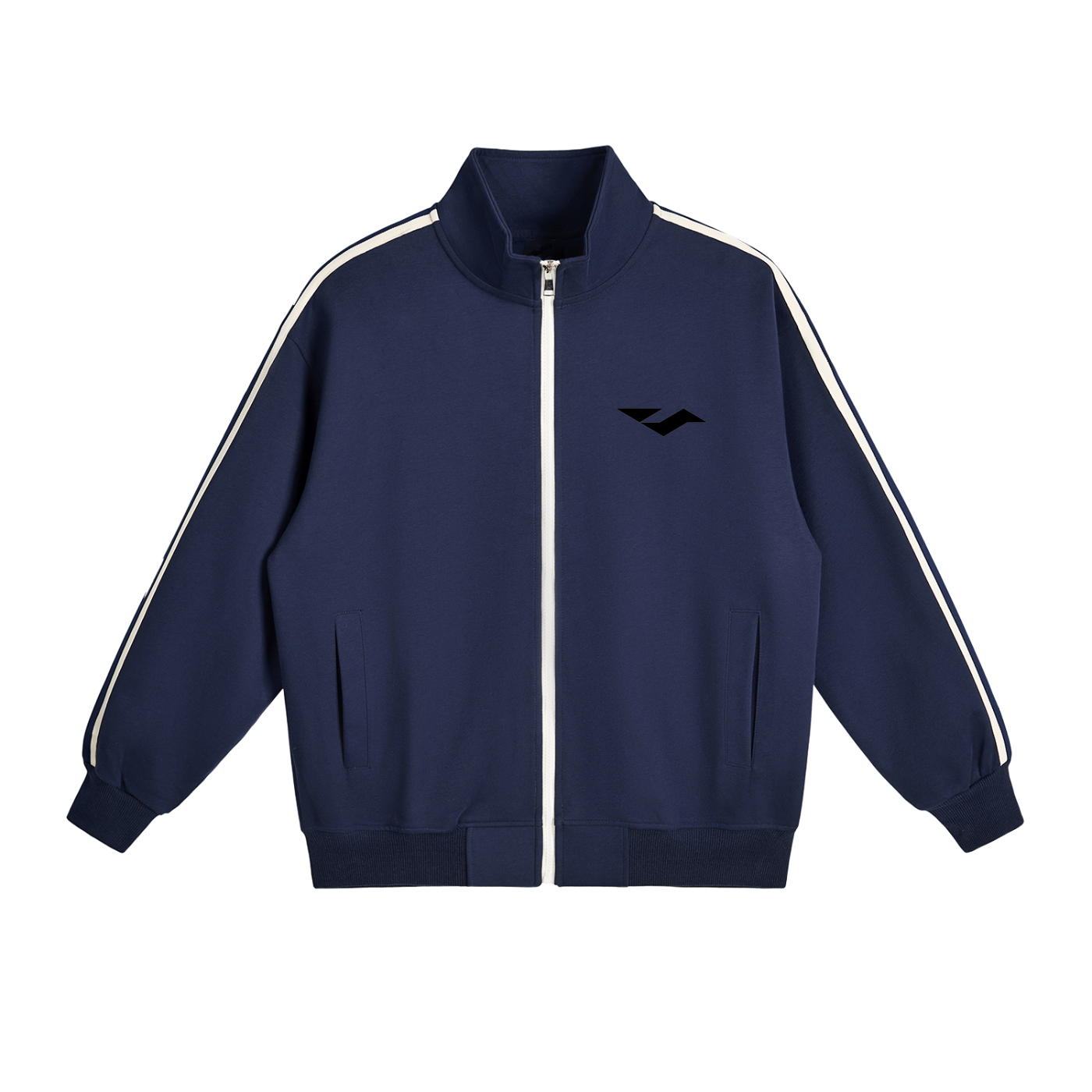 Contrast Side-Stripe Stand Collar  Jacket