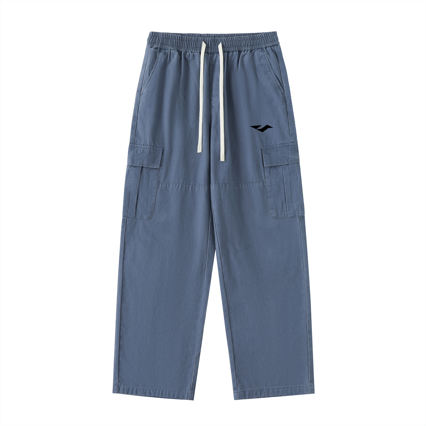 Drawstring Waist Straight-Leg Cargo Pants