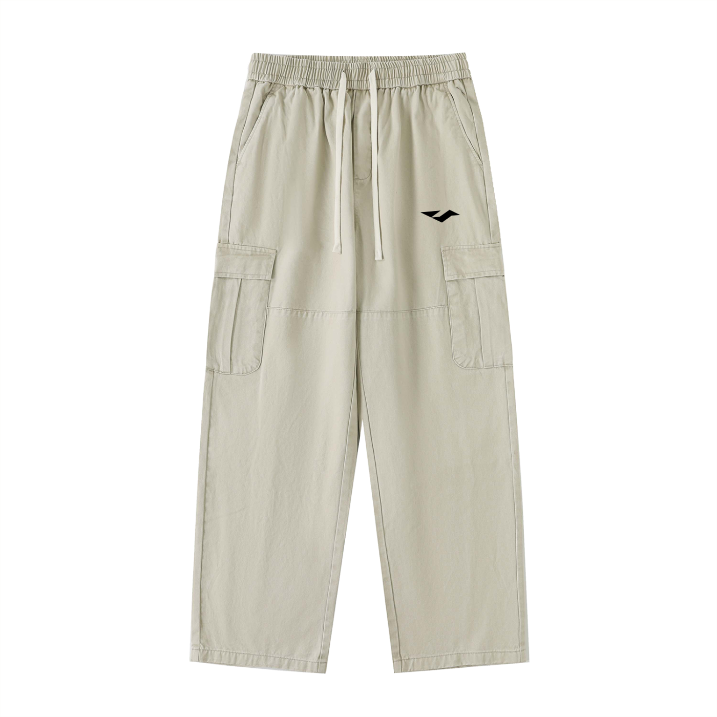 Drawstring Waist Straight-Leg Cargo Pants