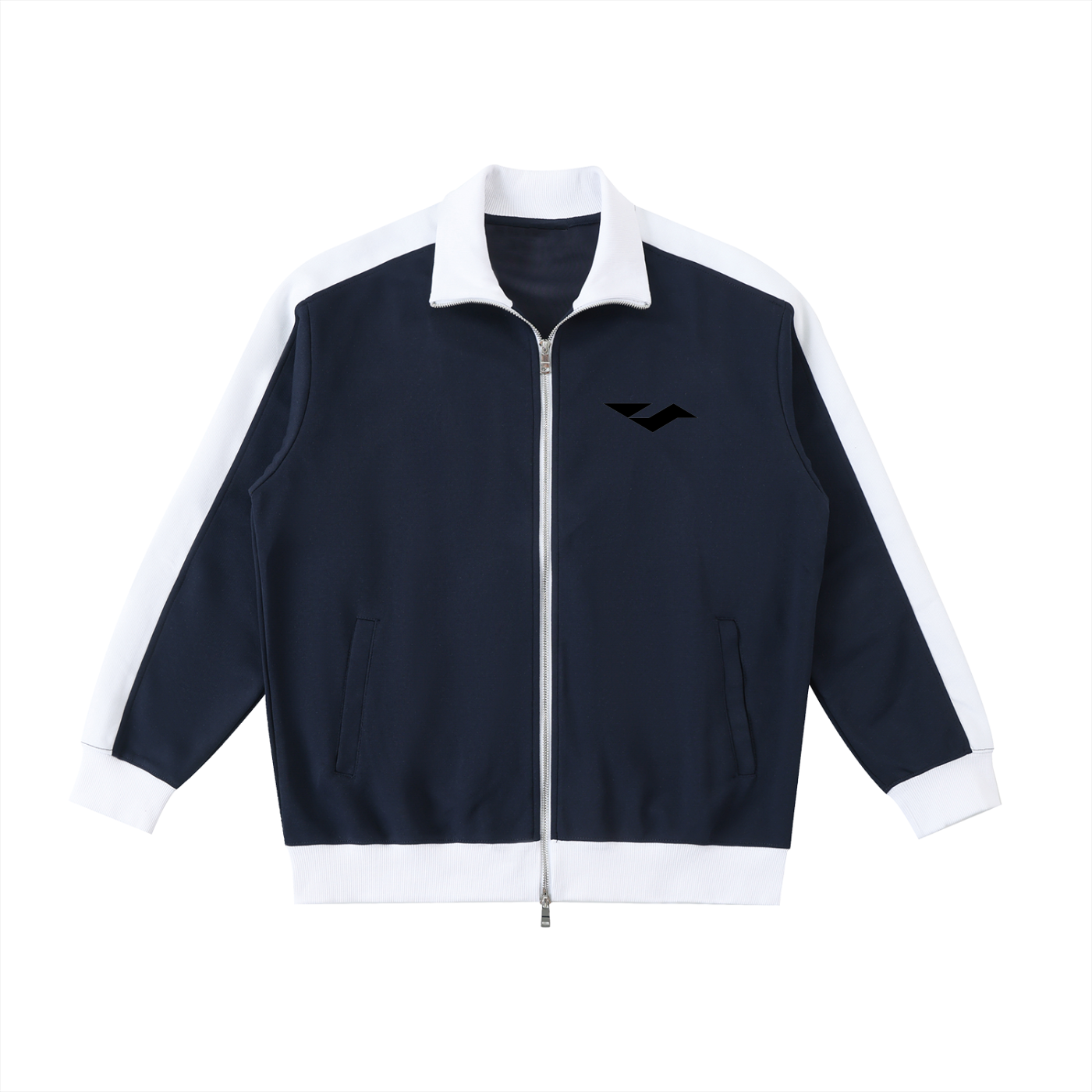 Contrast Trim Stand Collar Jacket