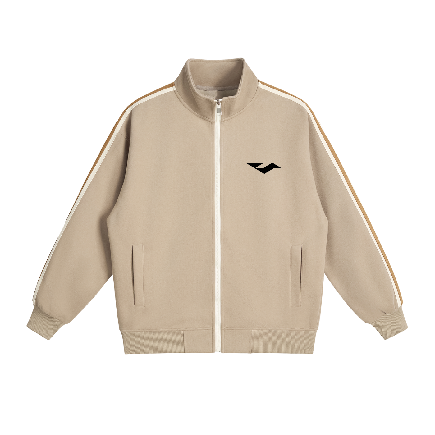 Contrast Side-Stripe Stand Collar  Jacket