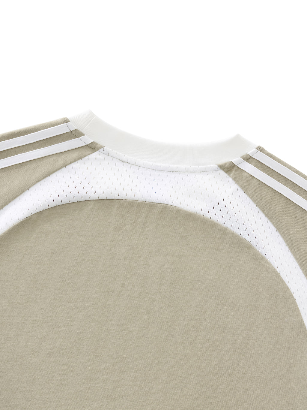 Contrast Stripes Panel Mesh T-shirt